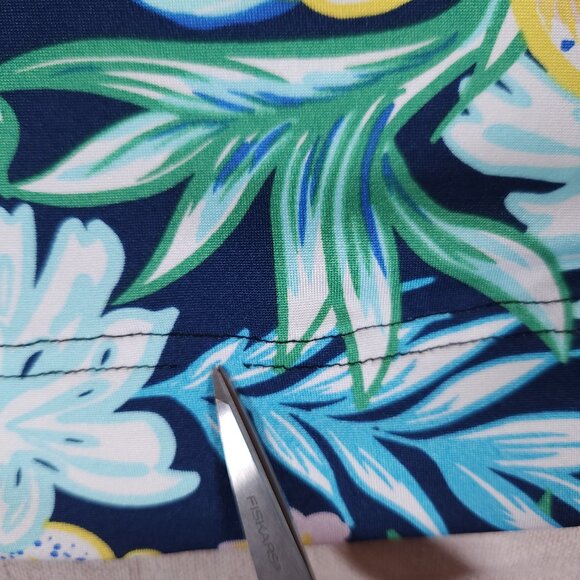 Stella Parker Tropical Floral Dress Womens Large Zip Colorful Athleisure FLAWS - Picture 10 of 15